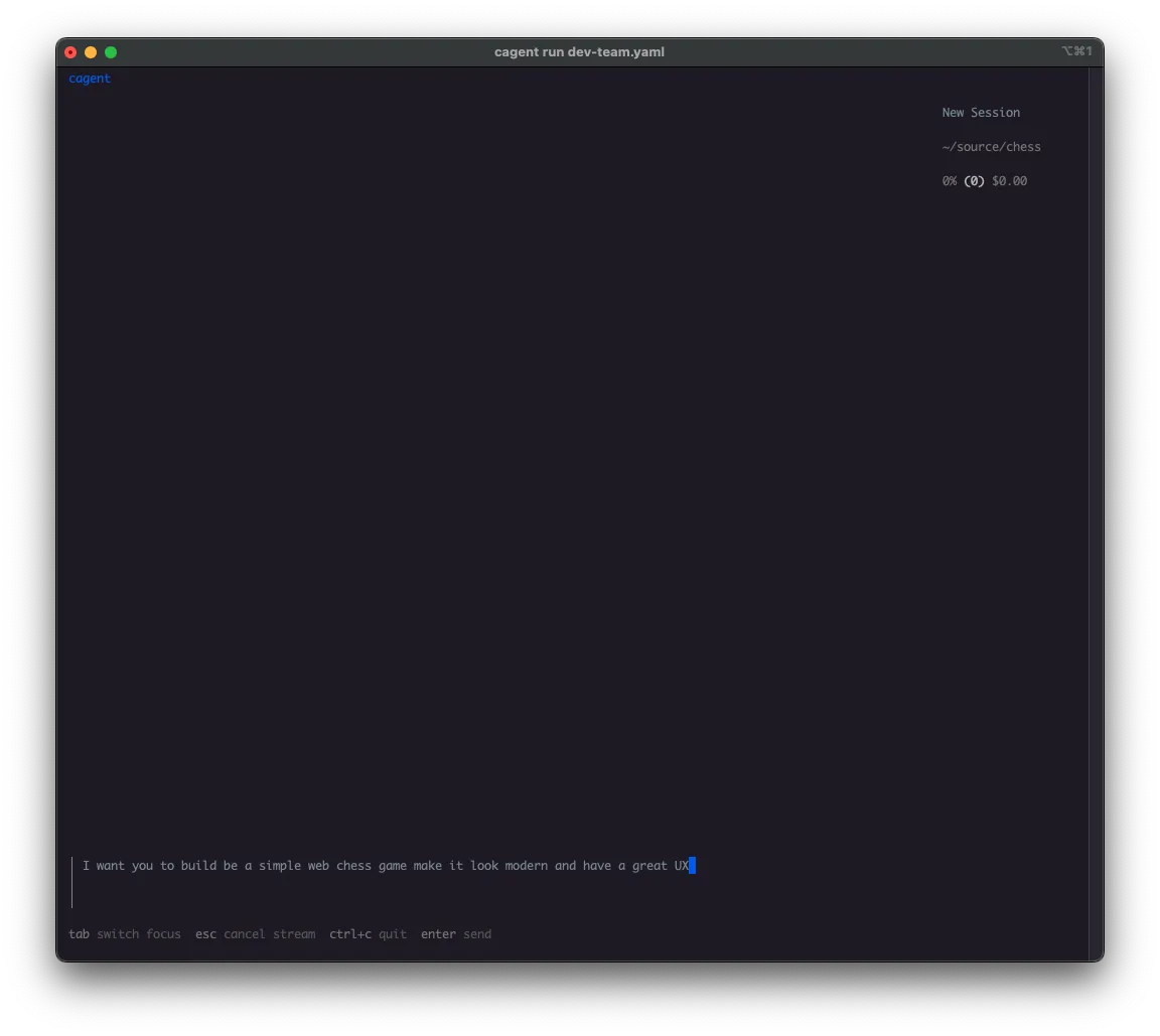 Initial request to build a chess game