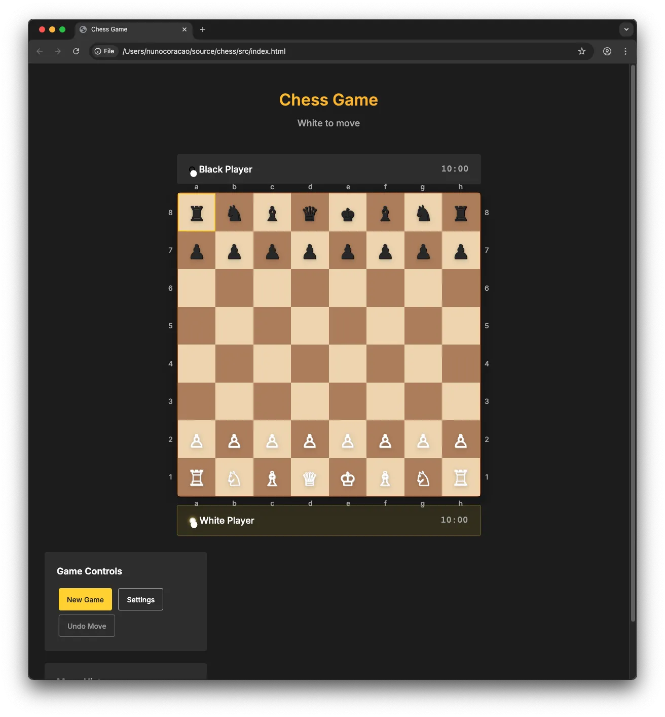 Final implementation with working chess game